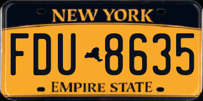 NY license plate FDU8635