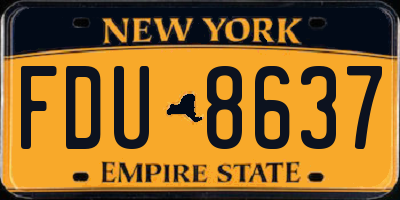 NY license plate FDU8637