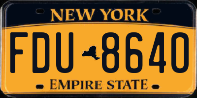 NY license plate FDU8640
