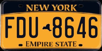 NY license plate FDU8646