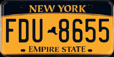 NY license plate FDU8655