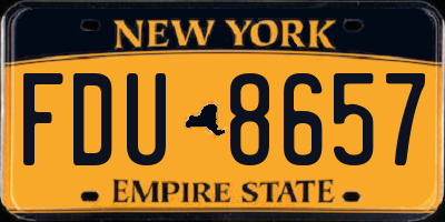 NY license plate FDU8657