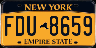 NY license plate FDU8659