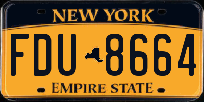 NY license plate FDU8664