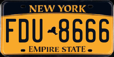 NY license plate FDU8666