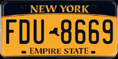 NY license plate FDU8669