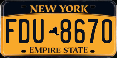 NY license plate FDU8670