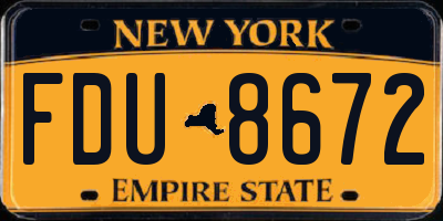 NY license plate FDU8672