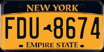 NY license plate FDU8674