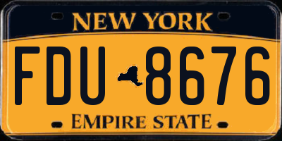 NY license plate FDU8676
