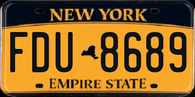 NY license plate FDU8689