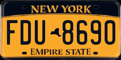 NY license plate FDU8690