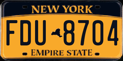 NY license plate FDU8704