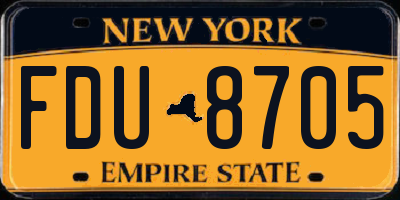 NY license plate FDU8705