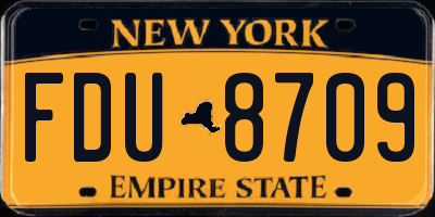 NY license plate FDU8709