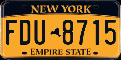 NY license plate FDU8715