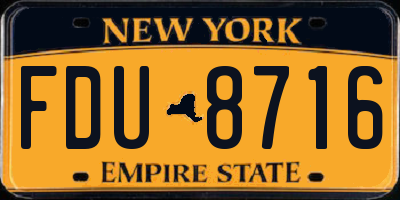 NY license plate FDU8716
