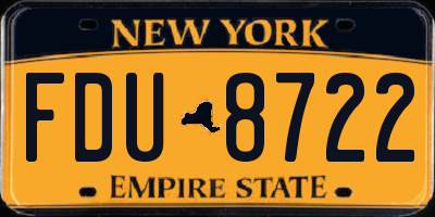 NY license plate FDU8722