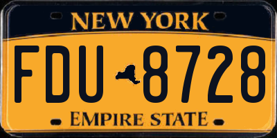 NY license plate FDU8728