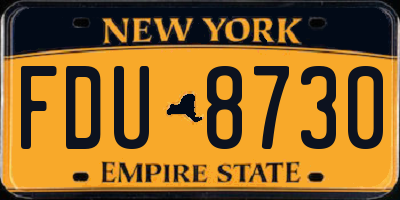 NY license plate FDU8730