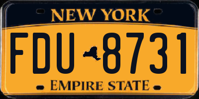 NY license plate FDU8731