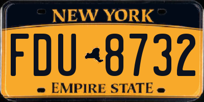NY license plate FDU8732