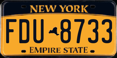 NY license plate FDU8733