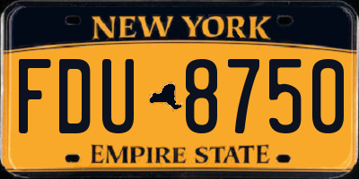 NY license plate FDU8750