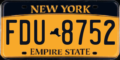 NY license plate FDU8752