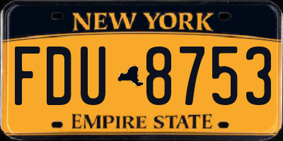 NY license plate FDU8753