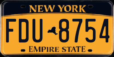 NY license plate FDU8754