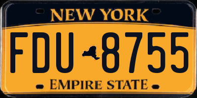 NY license plate FDU8755