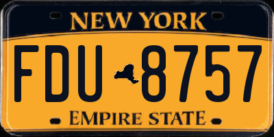 NY license plate FDU8757