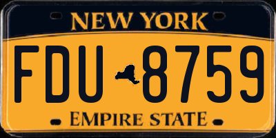 NY license plate FDU8759