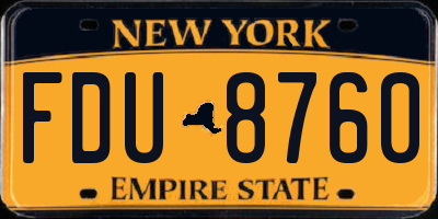 NY license plate FDU8760