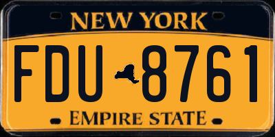 NY license plate FDU8761