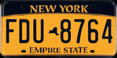 NY license plate FDU8764