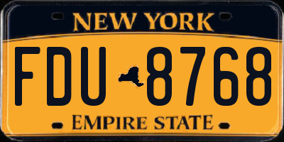 NY license plate FDU8768