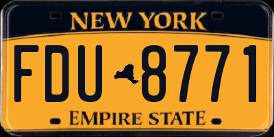 NY license plate FDU8771
