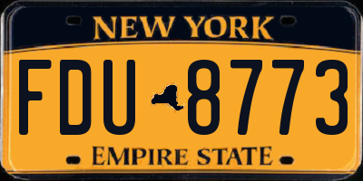 NY license plate FDU8773