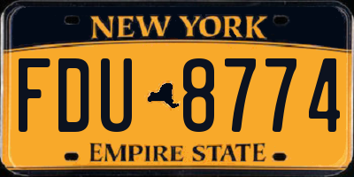 NY license plate FDU8774