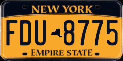 NY license plate FDU8775