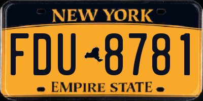 NY license plate FDU8781
