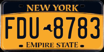 NY license plate FDU8783