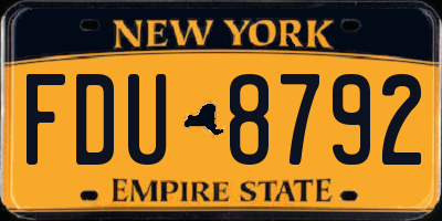 NY license plate FDU8792