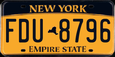 NY license plate FDU8796