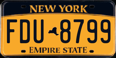 NY license plate FDU8799