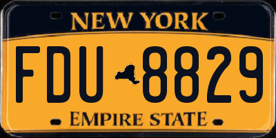 NY license plate FDU8829