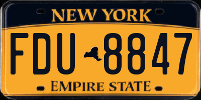 NY license plate FDU8847