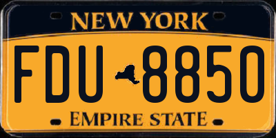 NY license plate FDU8850